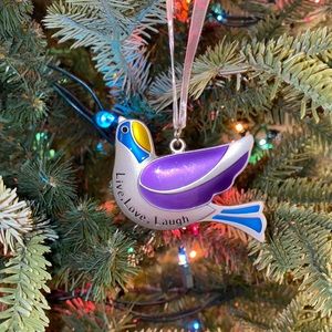 NEW Hallmark metal bird Ornament w/Live, Love, Laugh written on it